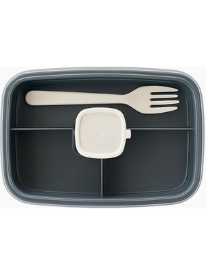 Pearl Shop Store Sızdırmaz Lunch Box – 3 Bölmeli Yemek Kabı | Öğle Yemeği Kutusu | Saklama Kabı | Bpa Içermez (Gri)