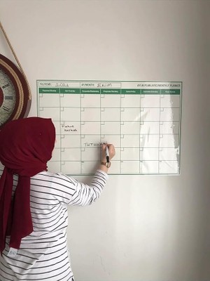 Pearl Shop Kağıt Aylık Planlayıcı Takvim Akıllı Tahta Yazı Tahtası + Kalem Duvara Cama Tahtaya Uygulanır