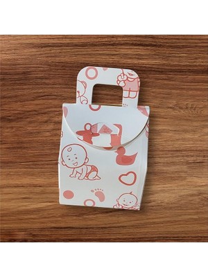 Pearl Shop Çanta Bebek Emzik Desenli Kutu Şeker Kutusu Kına Kutusu Lokum Kutusu 25 Adet