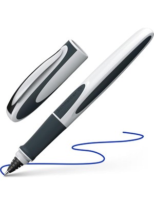 Pearl Shop 187849 Ray Roller Kalem (Standart Mürekkep Kartuşlarıyla Doldurulabilir, Sağ ve Sol Elini Kullananlar Için Uygundur) Beyaz/koyu Gri