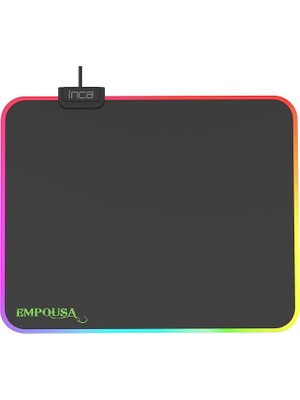 Pearl Shop IMP-024T Empousa Rgb 7 LED Medıum Mousepad (320X270X3MM),12 Farklı Değişebilen Dokunmatik Işık Efekti,hızlı Kayan Yüzey, Kaymaz Kauçuk Taban