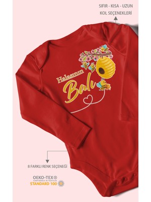 Morivo Kids Halasının Balı Baskılı Bebek Zıbını – Çıtçıtlı Body 8 Renk | %100 Pamuk Uzun Kol