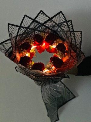 Yazılı Aynalı Gül Buketi