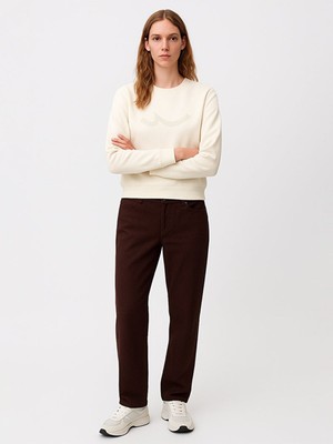 LTB Sıgn Baskılı Bisiklet Yaka Uzun Kollu Bej Sweatshırt