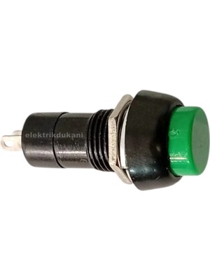 Ender Plastik Yeşil Yuvarlak Yaylı Buton Anahtar 12MM