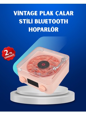 Astraltech Retro Saatli Bluetooth Hoparlör - Gece Lambalı Kristal Ses Kalitesi