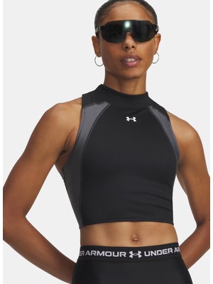 Under Armour 6003985-001-UA Hg Rib Tank Siyah Dar Düz Kadın Atlet