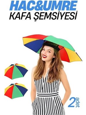 Butik Hsnet Hac Umre Kafa Şemsiyesi Güneş Koruma Şemsiyesi 2 Adet