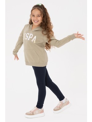 U.S. Polo Assn. Kız Çocuk Lacivert Scuba Kumaş Şardonlu Tayt 50316867-VR033