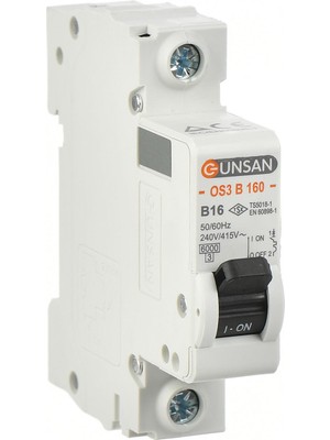 Günsan Elektrik Günsan Valta Otomatik Sigorta 1 Kutup 6kA B Tip 16A