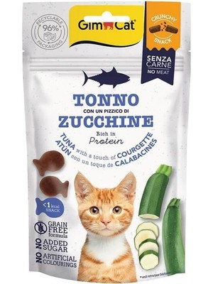 Gimcat Crunchy Snacks Ton Balıklı ve Kabaklı Tahılsız Kedi Ödülü (50 Gr)