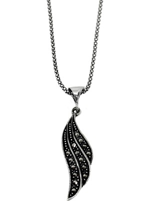 Oya Silver Markazit Işıltı Çevrili Gümüş Rüzgar Kadın Kolye