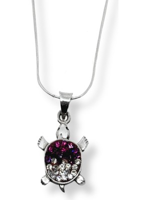 Oya Silver Işıltı Bezeli Kaplumbağa Gümüş Kolye Modelleri Ikm