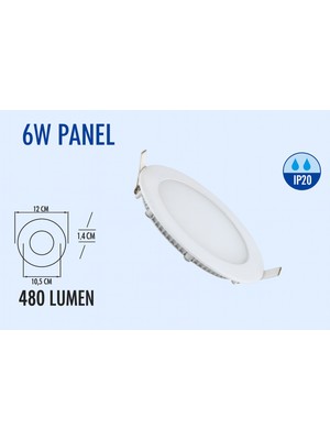 Lampist 6W Sıva Altı Slim Panel LED 3000K Beyaz Kasa 3000K