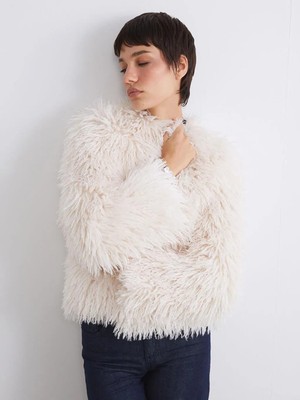 LC Waikiki Bisiklet Yaka Kadın Kürk Mont  (W5)