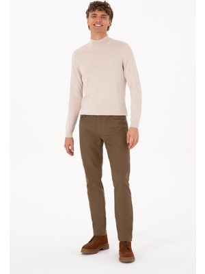 U.S. Polo Assn. Erkek Haki Slim Fit Kanvas / Chino Pantolon 50310340-VR027