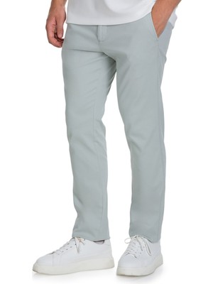 Hatem Saykı Gri Regular Fit Yandan Cepli Kanvas Pantolon
