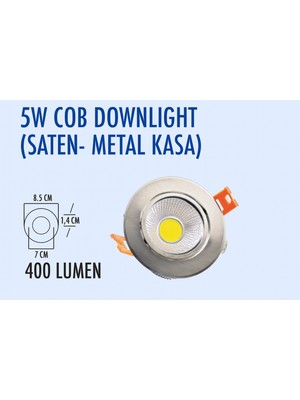 Lampist 5W Metal, Saten Kasa Cob Downlıght 3000K