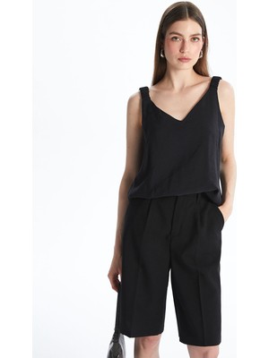 Lc Waikiki Yeni Sezon V Yaka Askılı Modal Karışımlı Bluz