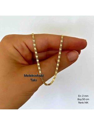 Xuping Jewelry Melekcehobi Takı 14K Altın Zincir Kolye – 50 cm Özel Desenli Şık Tasarım