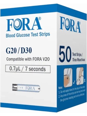 Fora G20 Şeker Ölçüm Stribi (Çubuğu) 50'li Kutu