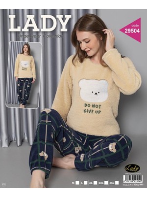 Umestyle Teddy Pelüş Ladt Underwear Collection2'li Bej Pijamatakımı