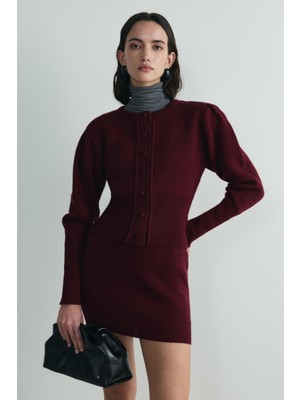 Suud Collection Bordo Lucy Triko Hırka
