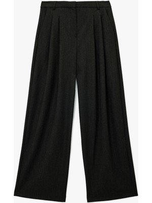 Koton Viskon Karışımlı Normal Bel Geniş Paça Cep Detaylı Palazzo Pantolon