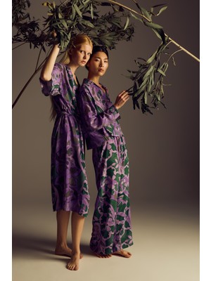 Hays Kadın Vegan Dokuma Uzun Kollu Kimono