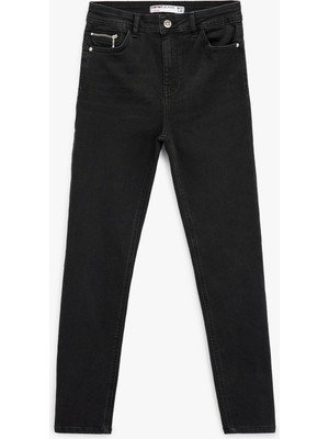 Koton Yüksek Bel Fermuar Cep Detaylı Toparlayıcı Skinny Jean Pantolon -  Push Up Skinny Jeans