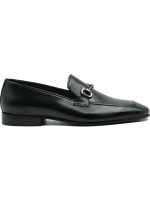 Fresco Gossi Erkek Hakiki Deri Siyah Mokasen Ayakkabı Kösele Taban ile Konforlu Kullanım