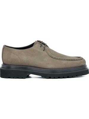 Tuna Haki Loafer Erkek Ayakkabı Eva Taban Hakiki Nubuk Deri ile Şık ve Rahat Kullanım