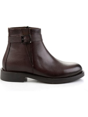 Bambi Kahve Kahve Hakiki Deri Kadın Bot & Bootie K02028013503