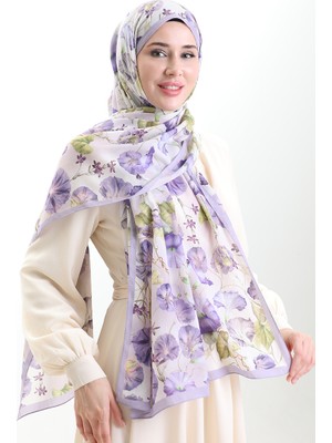 Karaca Cotton Şal 82006-11 Lila Ekru