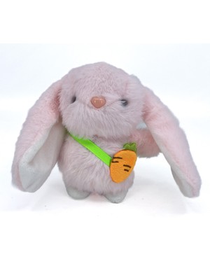 Bıyıklı Tobacco Sevimli Pembe Tavşan Büyük Kulak Peluş Anahtarlık