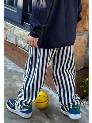 Çizgili Eşofman 3-12 Yaş Lacivert