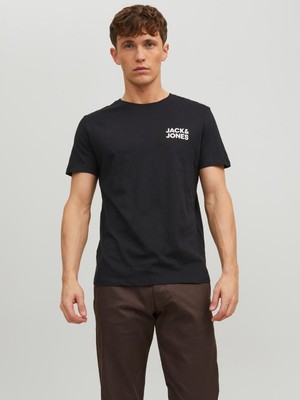 Jack & Jones JJECORP LOGO TEE SS O-NEC Siyah Erkek Kısa Kol T-Shirt