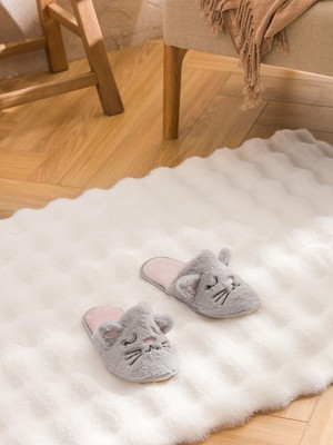 Lc Waikiki Yeni Sezon Nakışlı Pelüş Kadın Ev Terliği