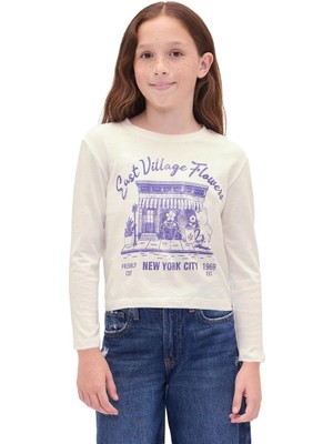 Gap Kız Çocuk Relaxed Grafik Logo T-Shirt -817650