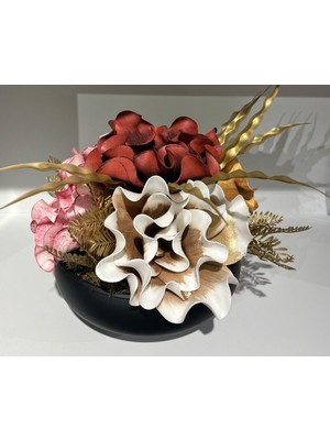 Büyük Siyah Ufo Saksı Aranjman Çiçek