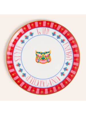 Zsa Zsa Zsu Lublın Porselen Pizza Tabağı 33x33x1.5 Cm Turuncu - Pembe