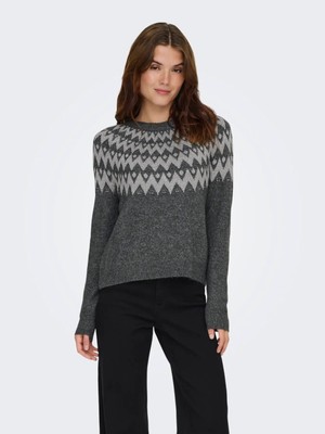 Eskişehir Mağazacılık 15350618 Onlfry Ls Jq Glıtter O-Neck cc Knt