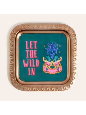 Zsa Zsa Zsu Nanpur Metal Dekoratif Tepsi 28x28x1 Cm Yeşil - Pembe