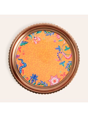 Zsa Zsa Zsu Nanpur Metal Dekoratif Tepsi 35x35x2 Cm Sarı