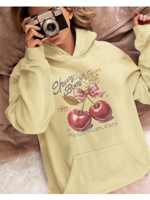Cherry Bomb Grafik Kapüşonlu Sweatshirt | Retro Stil Unisex Sweatshirt, Kadınlar Için Hediye, Yaz Modası, Günlük Giyim