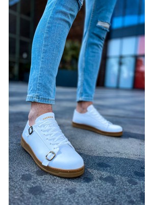 Chekich CH191 - Ckt Side Buckle Erkek Ayakkabı Beyaz