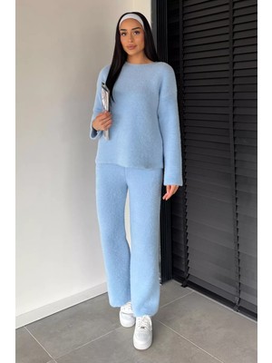 Gülseli Kadın Sakallı Yumoş Iplik Kazak Pantolon Triko Ikili Takım P-00018856