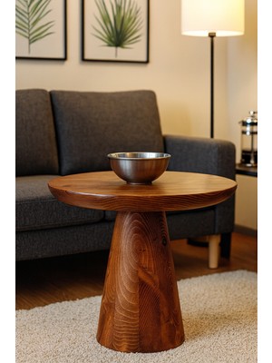 Nord Ahşap Orta Sehpa Fındık Renk Mantar Sehpa