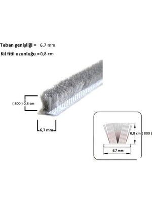 Aluwand Cam Balkon ve Sürgülü - 800’LÜK Kıl Fitil – 30 Metre | 6,7 mm Taban Genişliği – 0,8 cm Kıl Uzunluğu
