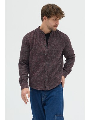 Cosplay Erkek Hakim Yaka Kırçıllı Flanel Dokuma Kumaş Cepsiz Kalın Kışlık Overshirt Gömlek